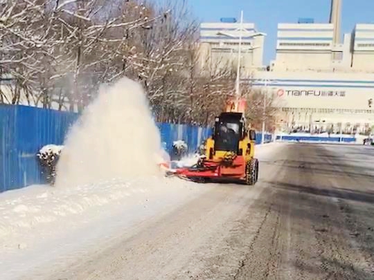 专清路牙小型扫雪滚刷演示视频
